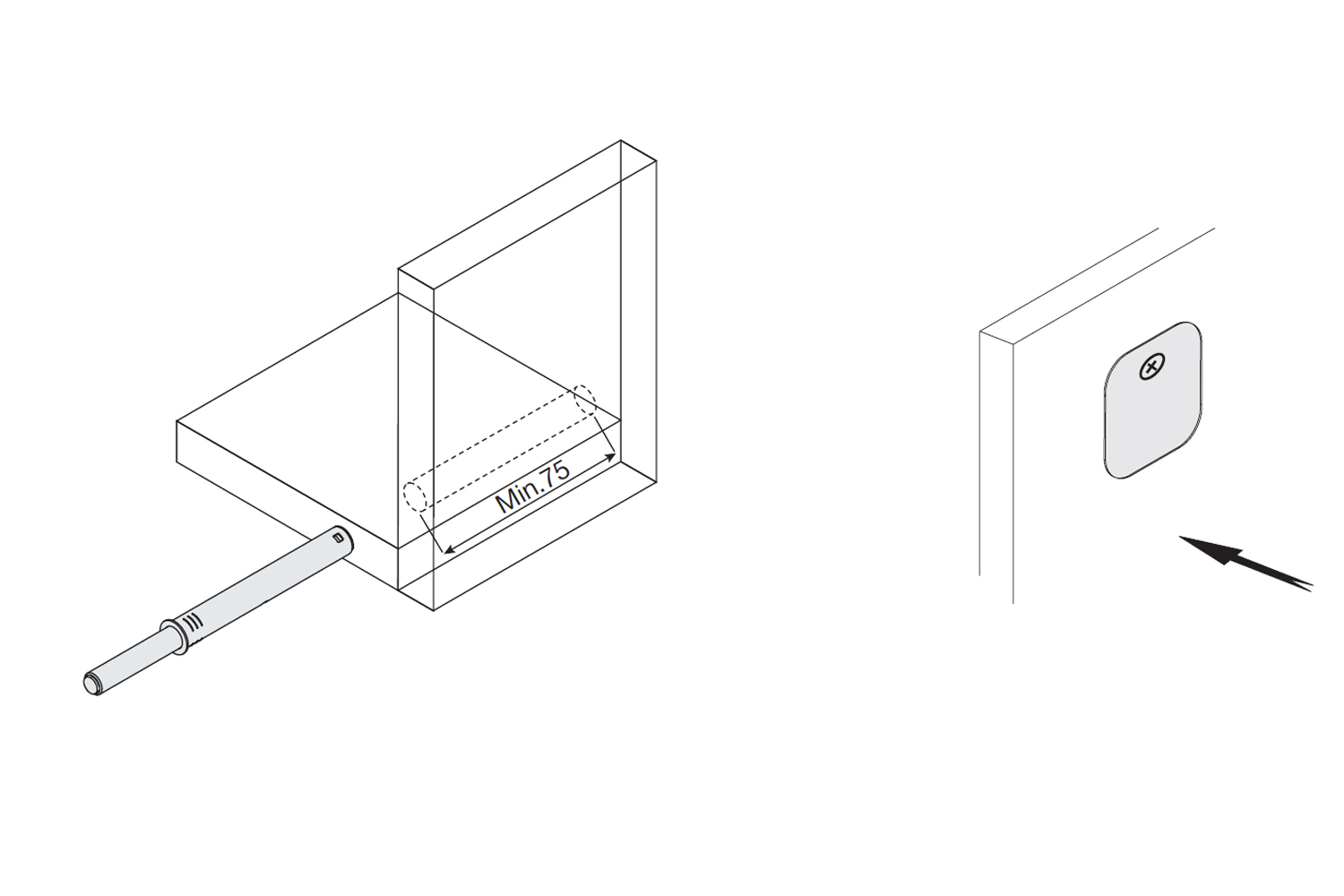 Push-magneet snapper - grijs