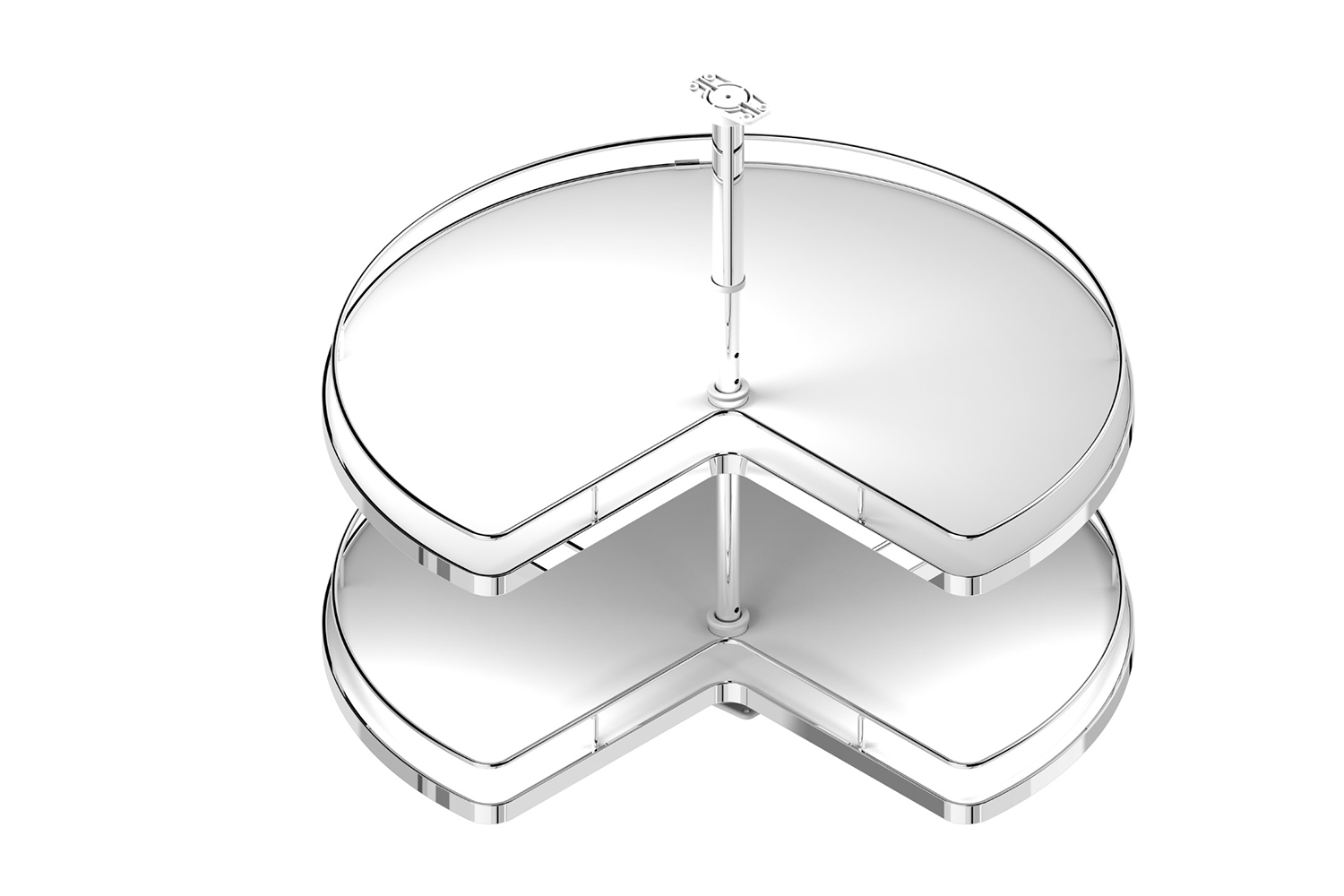 Draaicarrousel 3/4 - plateaus - Ø710mm - 630-730 mm – wit