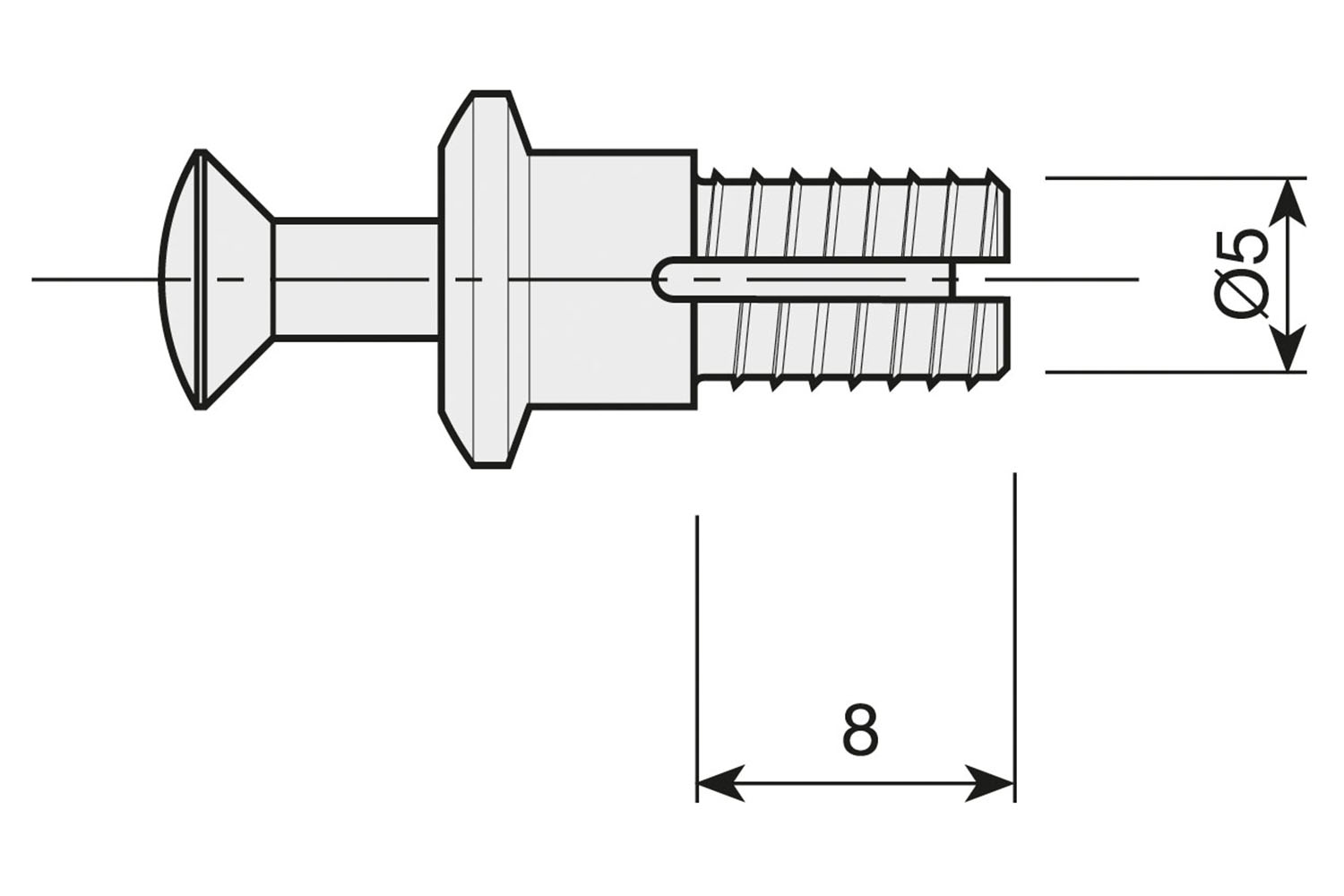 Expandschroef - Ø5 x 8mm - staal verzinkt