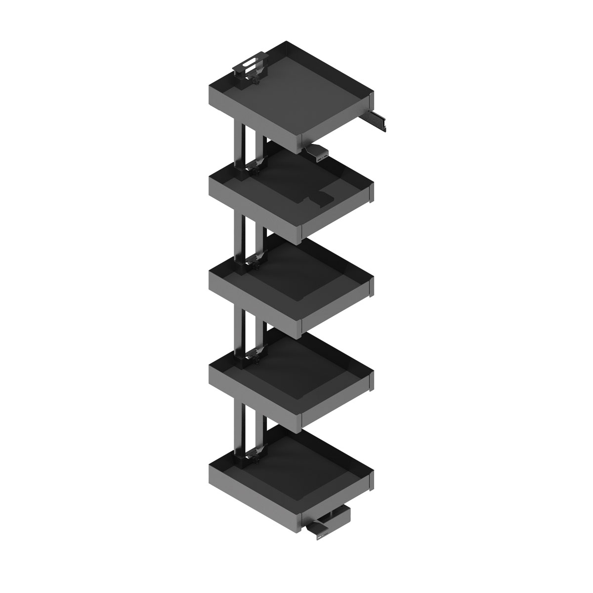 Nova flat luxe hoog uittrekframe - 450mm - antraciet - 5 manden