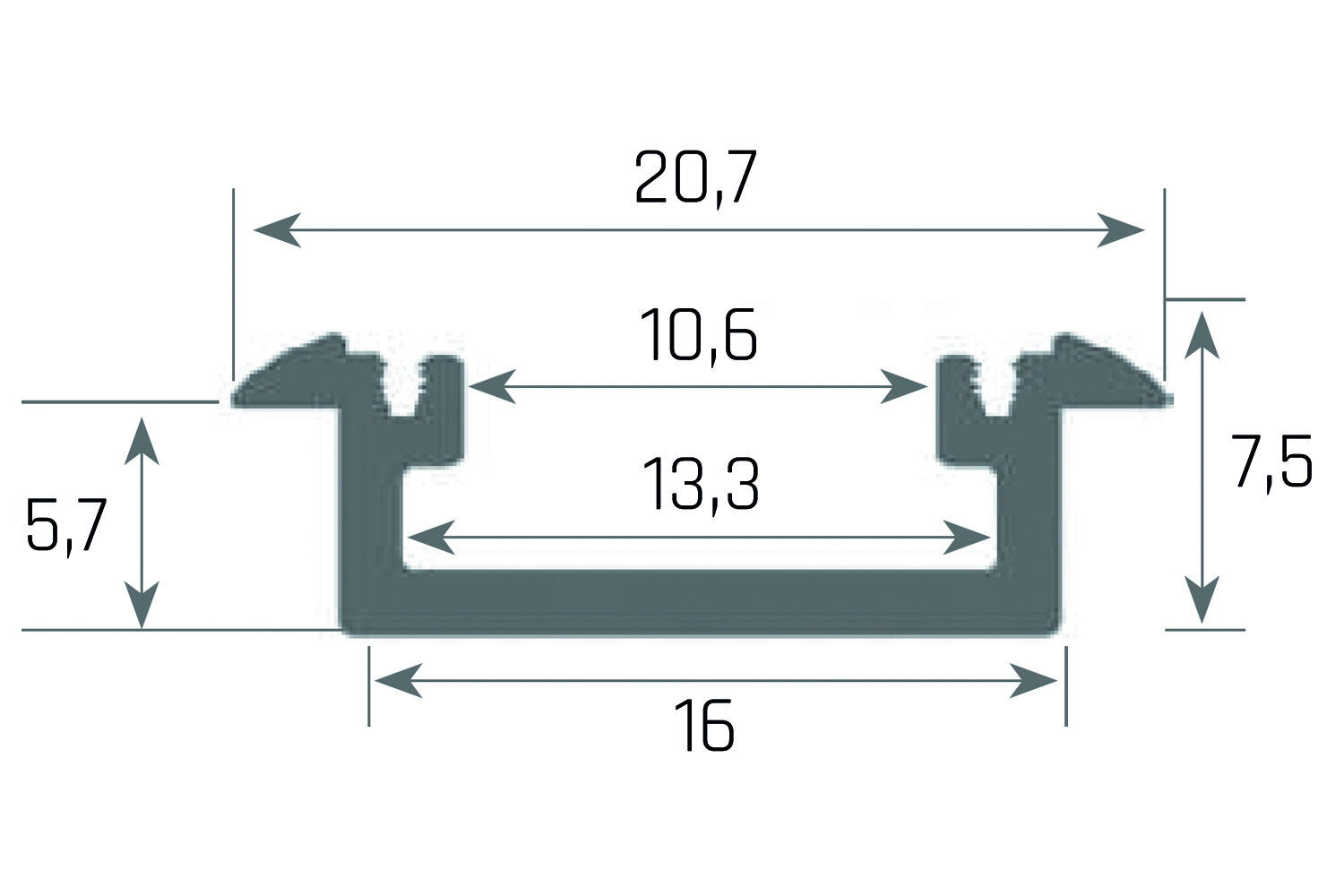 Led inbouw profiel - frankfurt - alu - 3000mm - incl. afdekprofiel