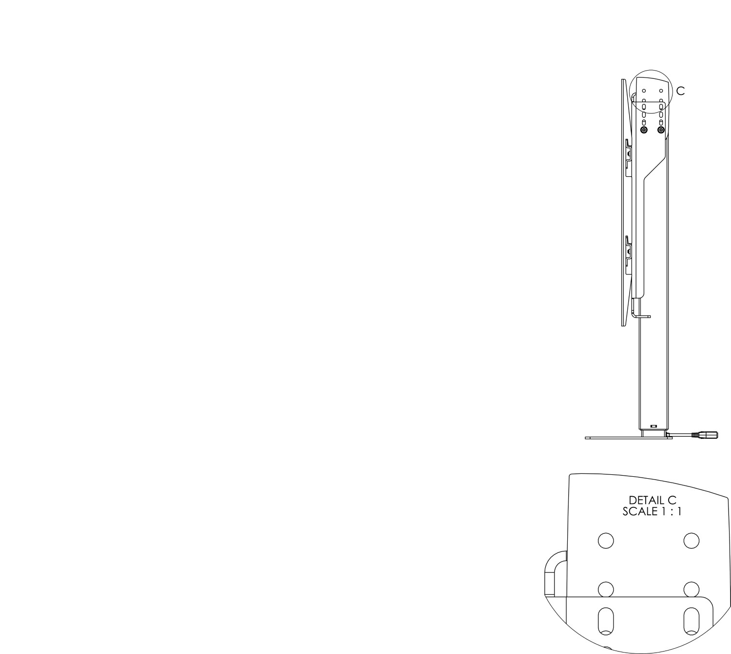 Tv lift - model d - tv hoogte tot 999mm - slag: 999mm