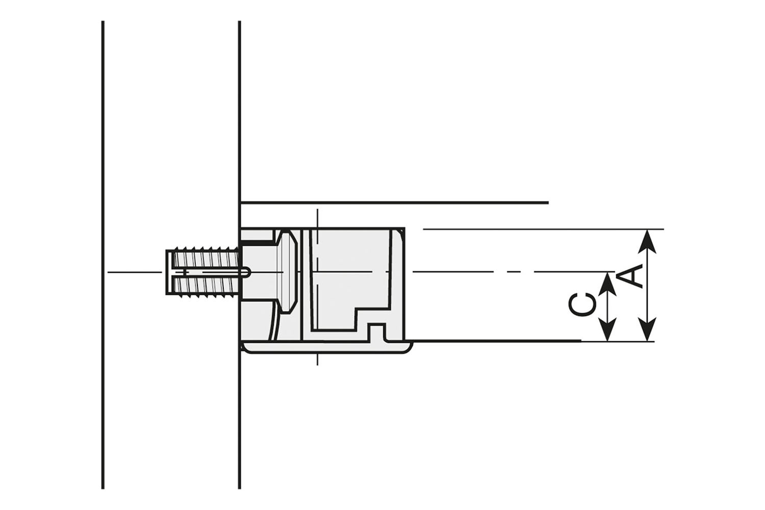 Clock 5 Ø20mm - plankverbinder - 'knock-down' - kunststof met zamak kap - Ø20x8mm - vernikkeld