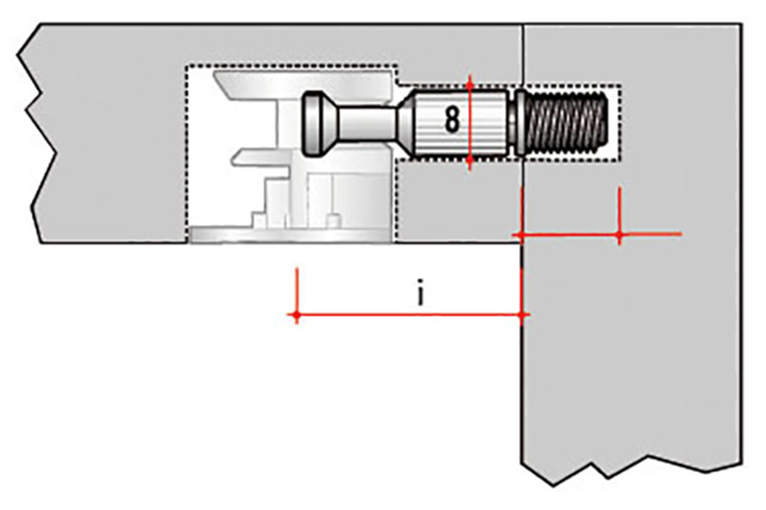 Mini excenter bout - Ø7 x 24mm - metrische draad M4 x 8mm