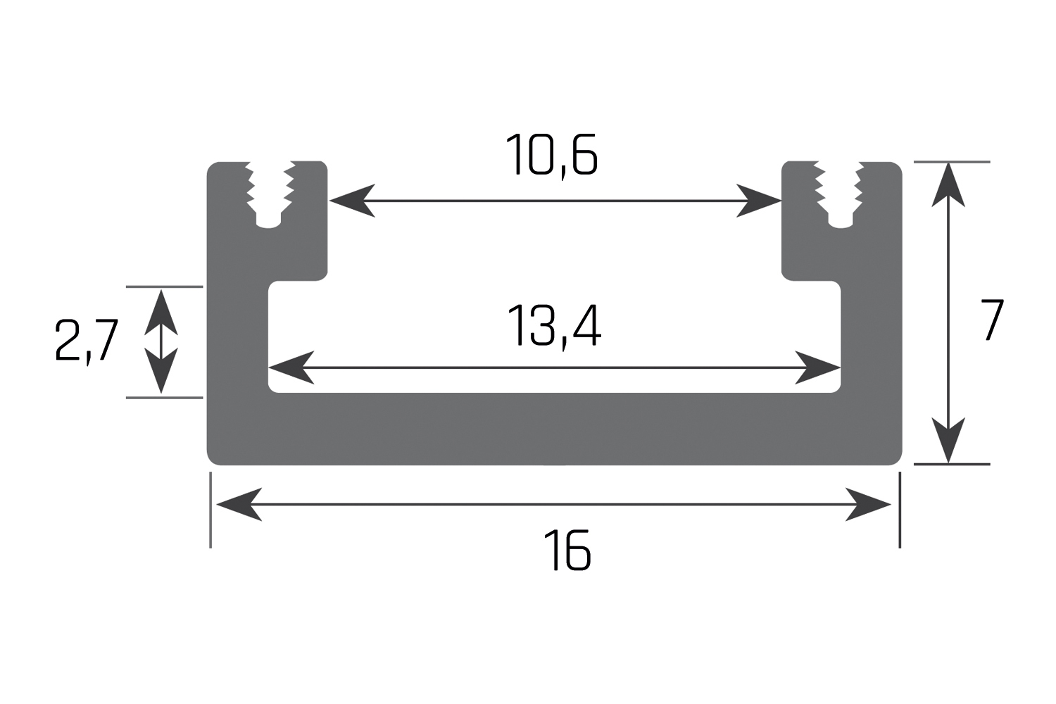 Led inbouw profiel - milaan - aluminium - 3000mm - incl. afdekprofiel