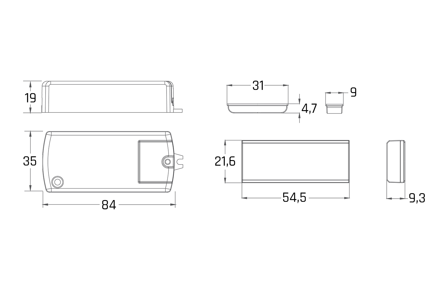 Draadloze magneetdeurcontact-schakelaar - 12V/24V