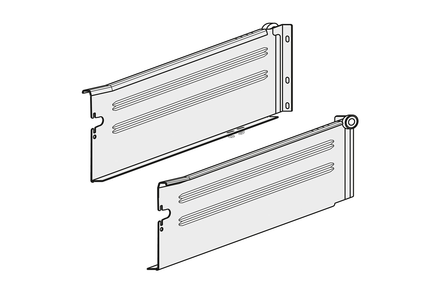 Set ladezijdes - Supra - h:118mm - d: 400mm - epoxy wit, ral9001