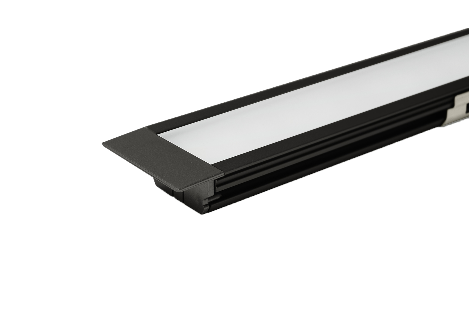 Led inbouw profiel - venice mini - zwart - 2500mm - incl. afdekprofiel