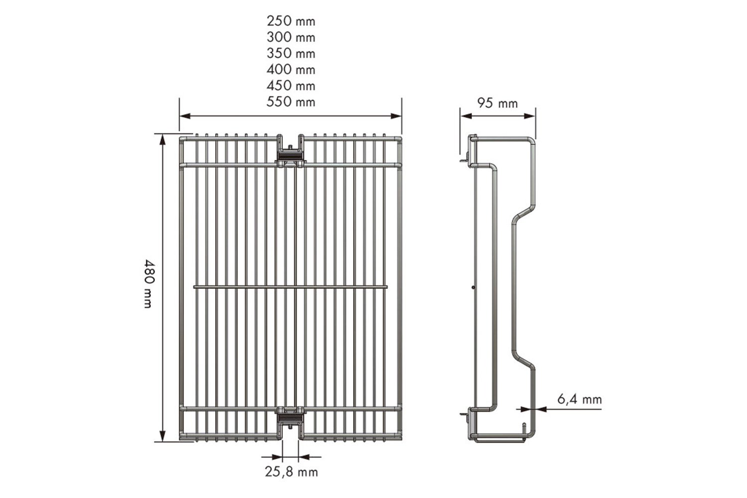 Draadmand voor apothekerskast - 600mm