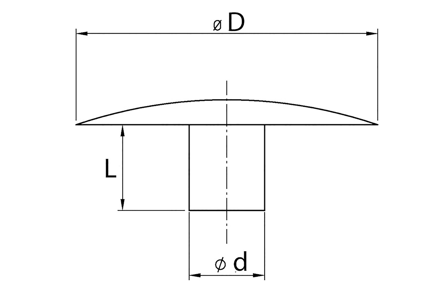 Afdekkap - voor schroeven - wit-crème ral 9001 - d:3mm - d:15mm - l:6mm