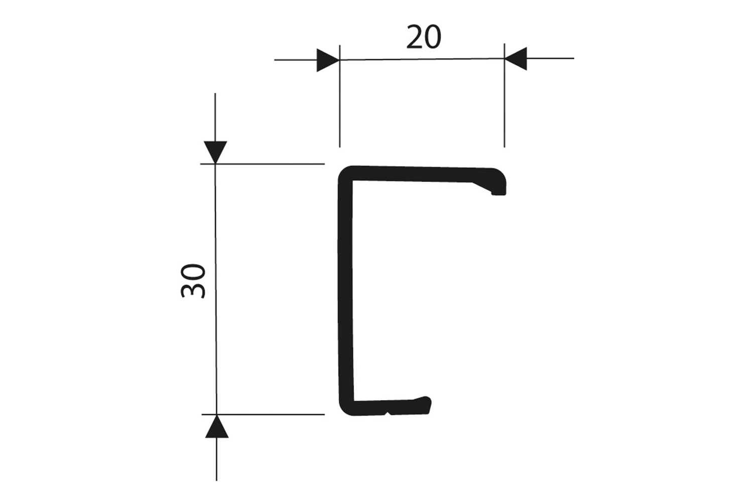 Afdeklijst - voor Screen 4 - 5200mm - aluminium - mat - 40mm diep