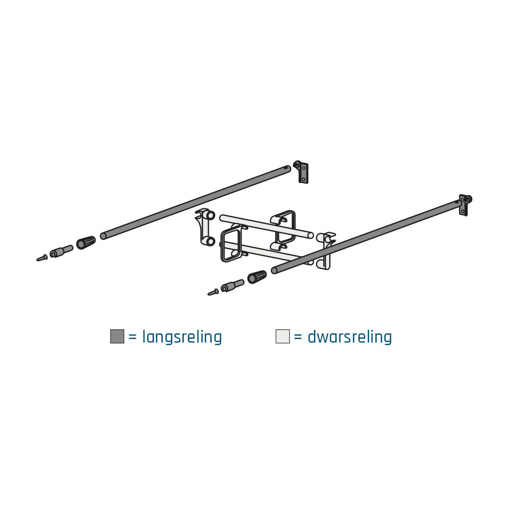 Set voor 1 complete langsreling - supra - d: 500mm