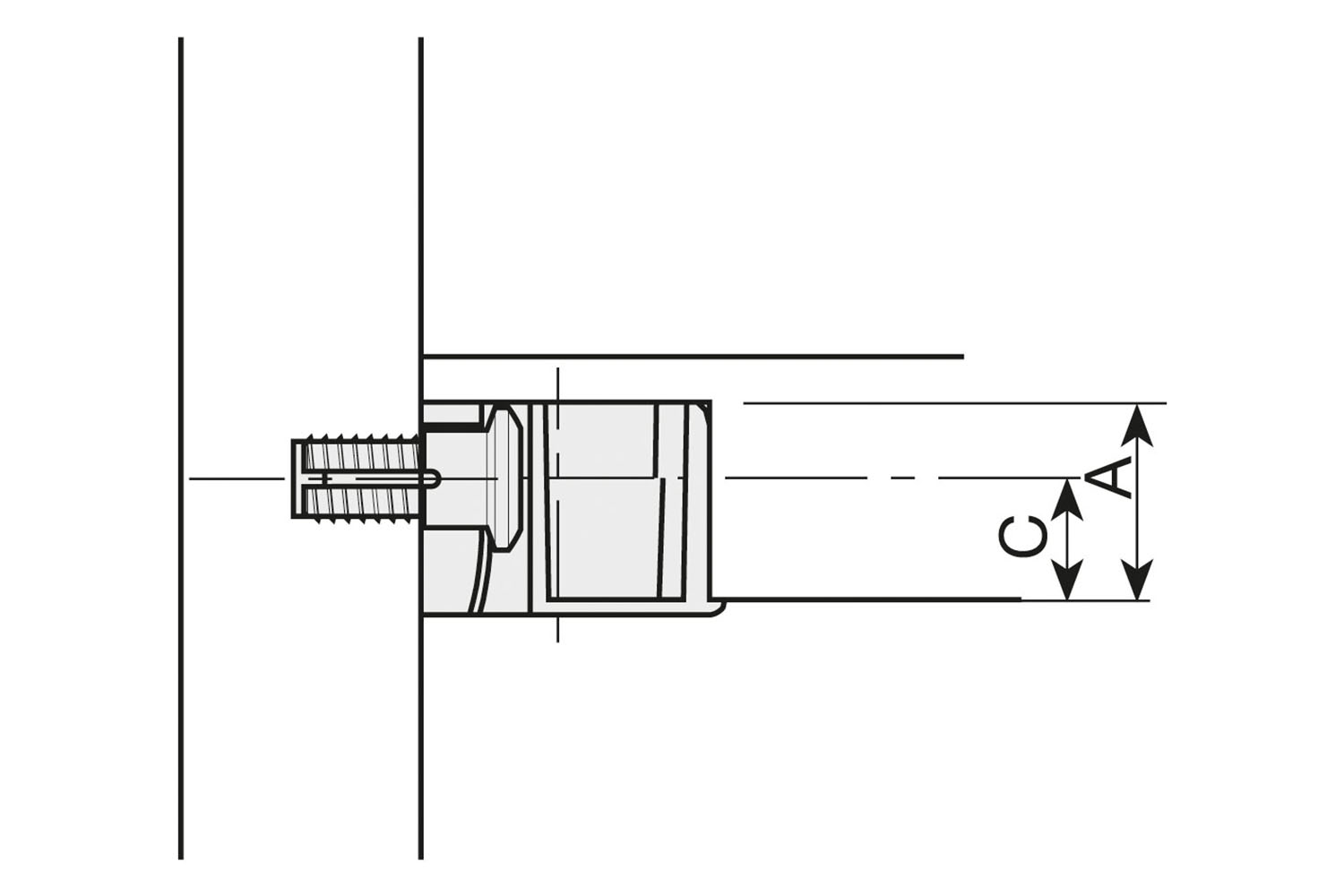 Clock 1 Ø20mm - plankverbinder - 'knock-down' - kunststof - Ø20x12.5mm - bruin ral 8016