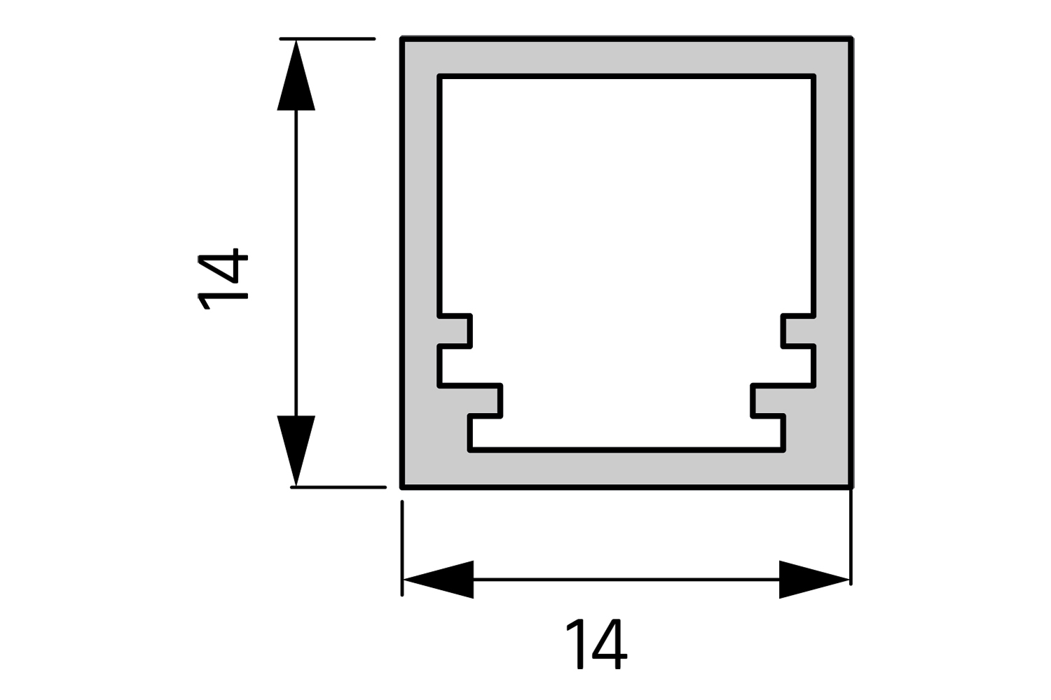 Led opbouw profiel - fineline - opaal - 2000mm