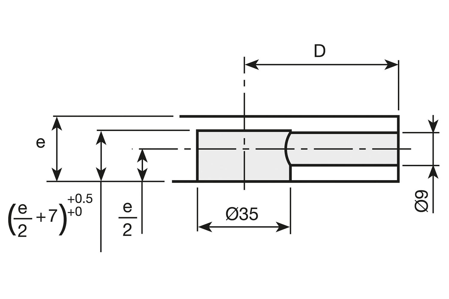 Spiraal excenter Grandes verbindingsbout - 55mm - schroefdraad M8 x 11mm - staal verzinkt