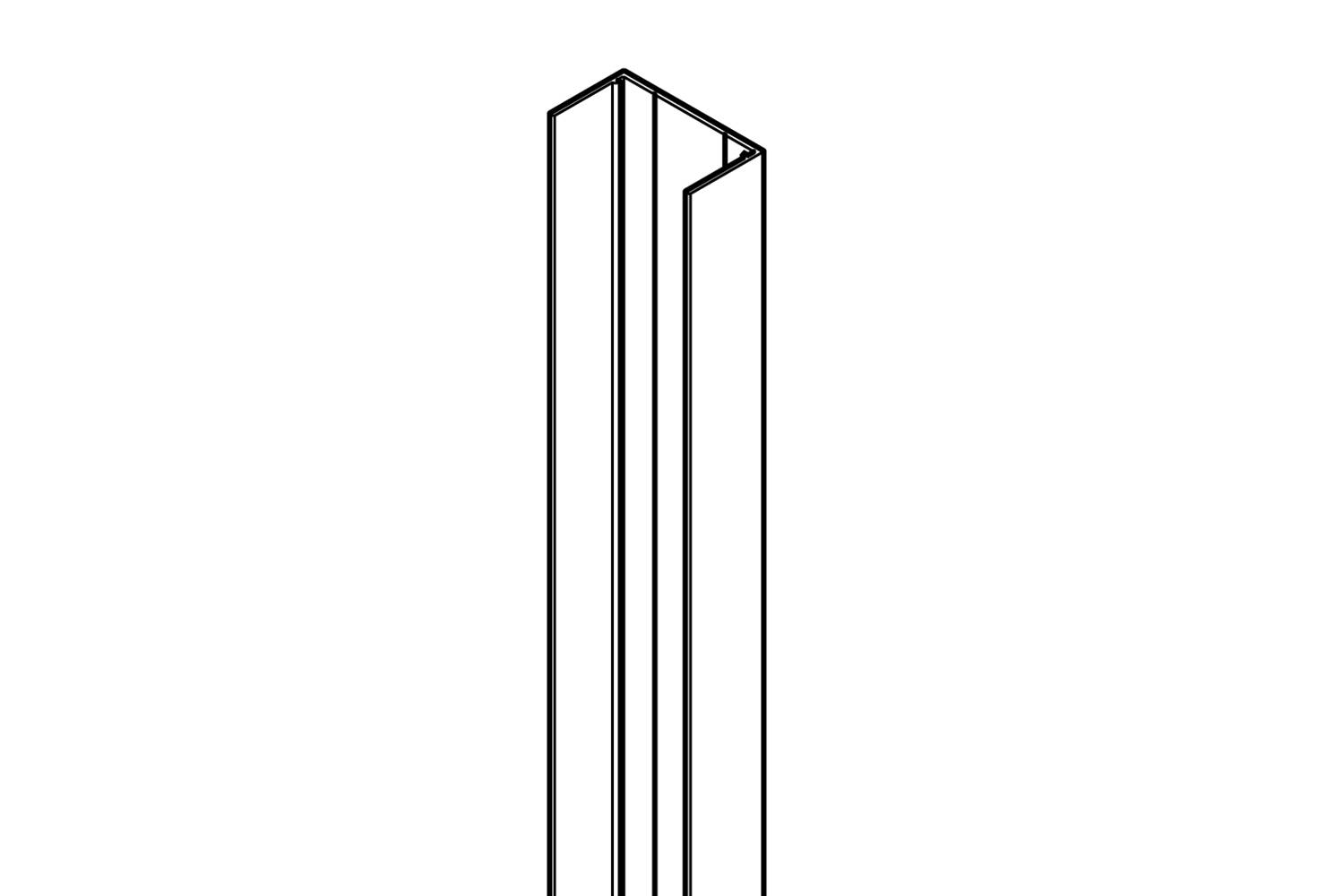 Frame profiel voor raamwerken - voor glasschuifdeur - 5000mm - aluminium - zilver