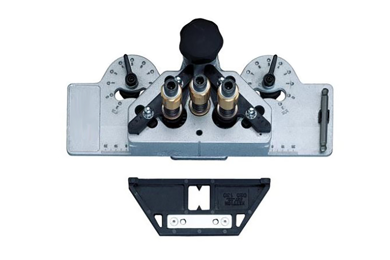 Boormal drilljig - scharnieren en kruismontageplaat - Ø35 mm / 2 x Ø10 mm