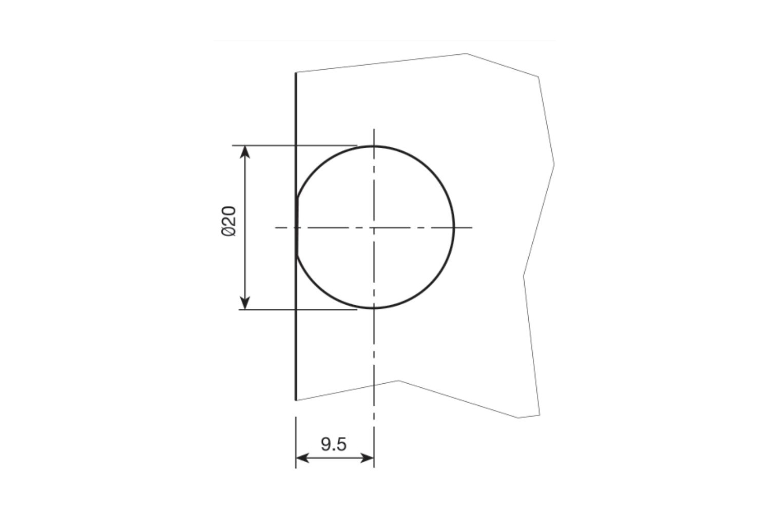 Clock 1 Ø20mm - plankverbinder - 'knock-down' - kunststof - Ø20x12.5mm - bruin ral 8016