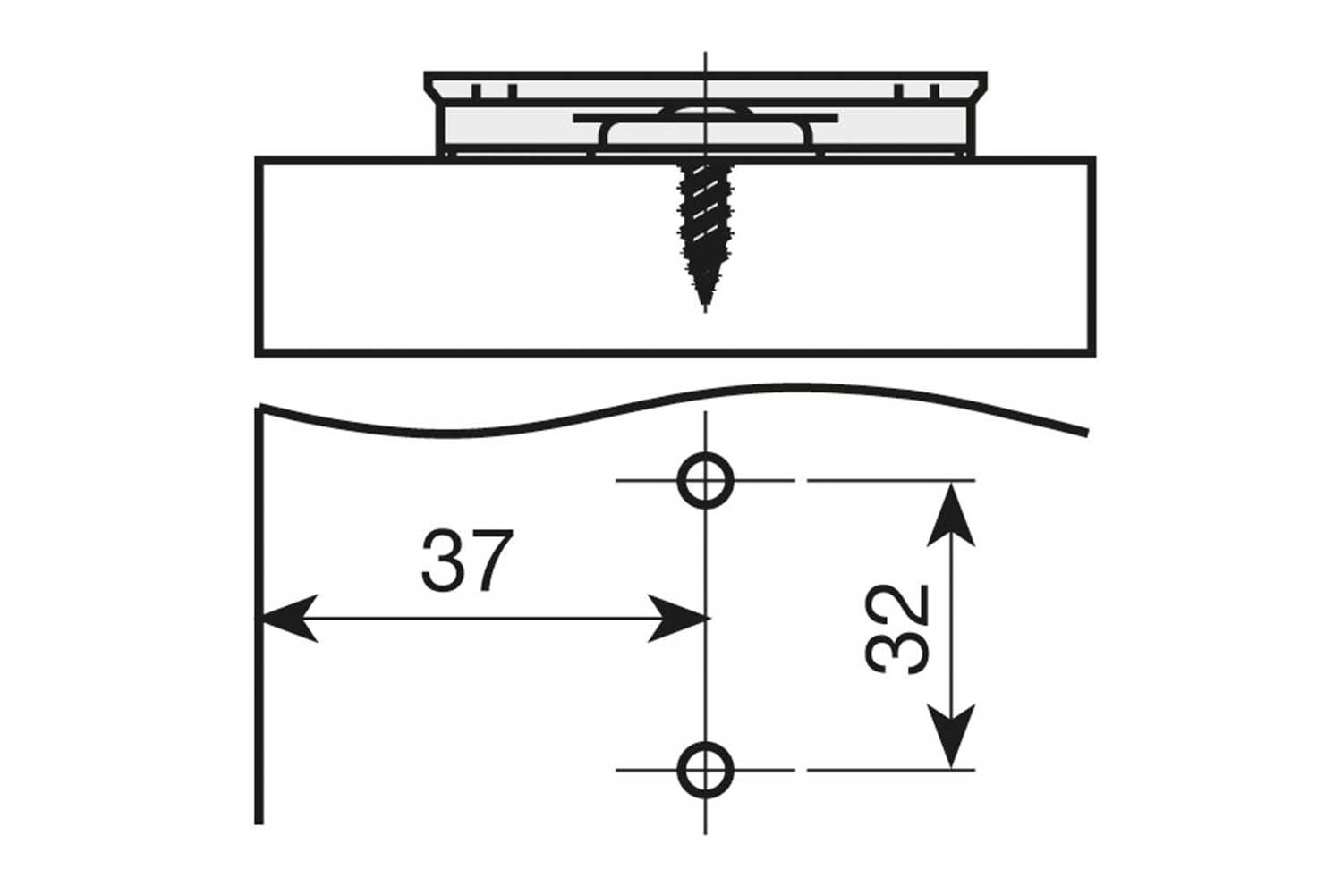 Kruismontageplaat Mesuco 143 - opschroefbaar - hoogte: 9mm - zamak vernikkeld