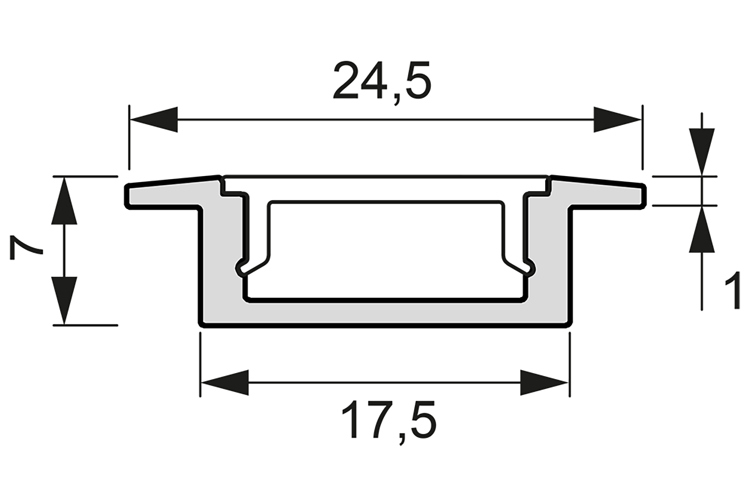 Led inbouw profiel - london - zwart - 3000mm - incl. opaal afdekprofiel