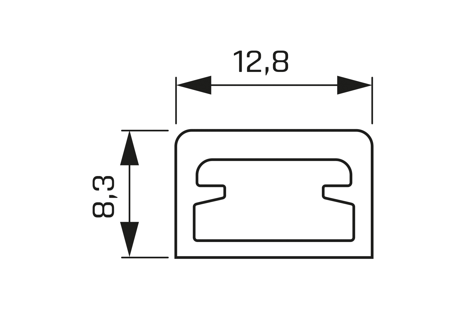 Led opbouw profiel - vedua - opaal - 2500mm