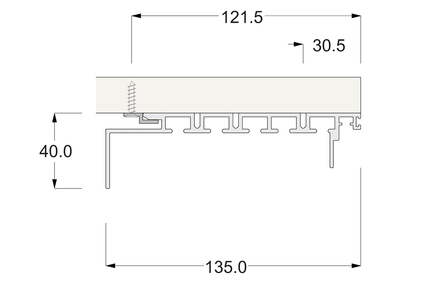 Set boven- en onderrail - systeem online - 2000mm