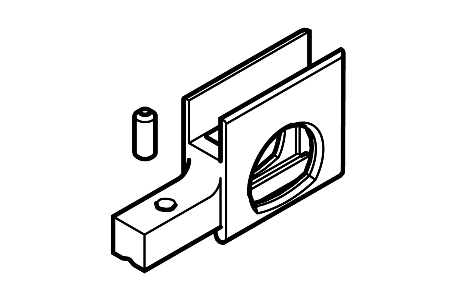 Slotadapter - voor glasschuifdeur - zamak - verchroomd