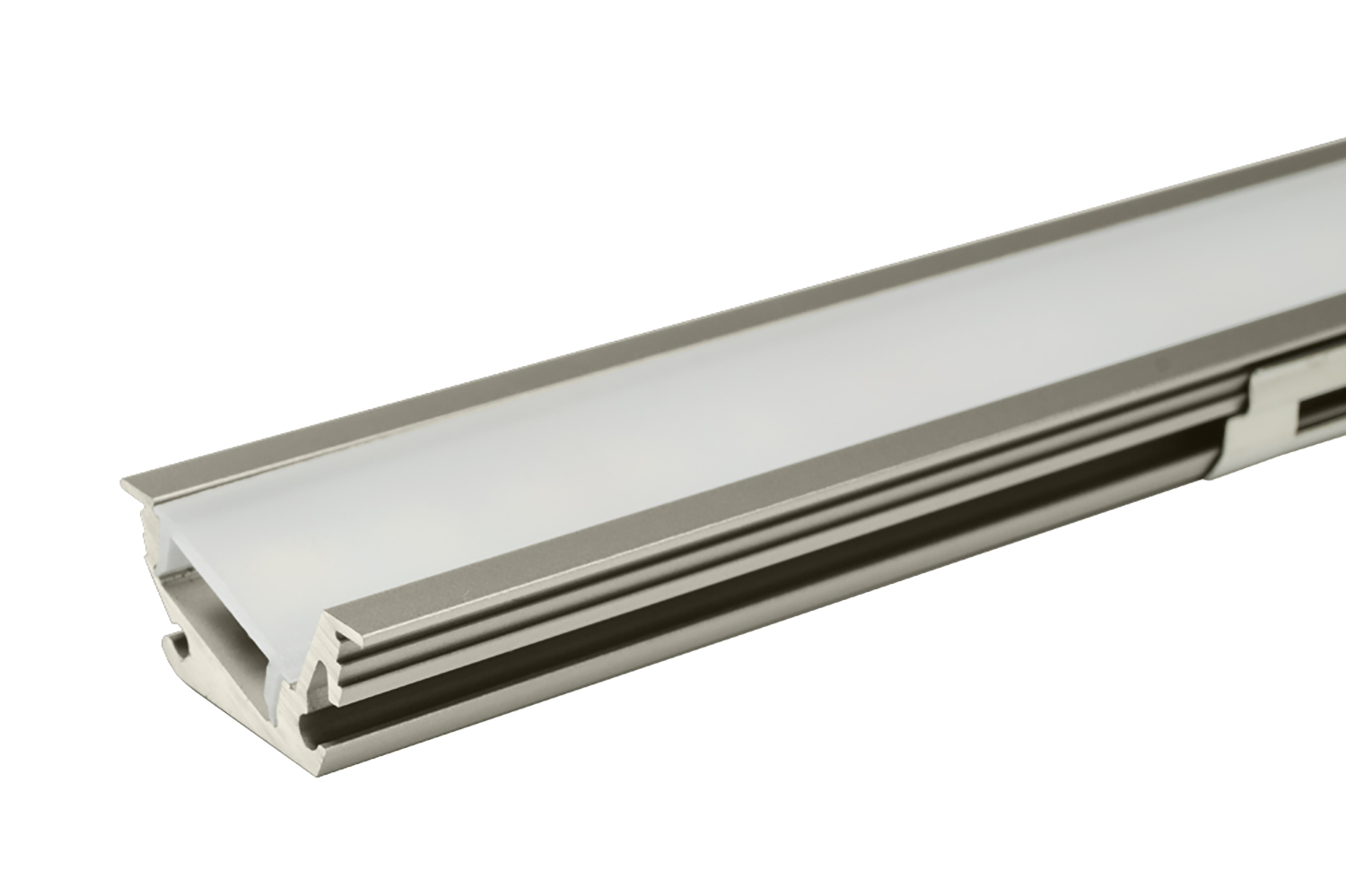 Led inbouw profiel - venice mini - rvs-look - 2500mm - incl. afdekprofiel