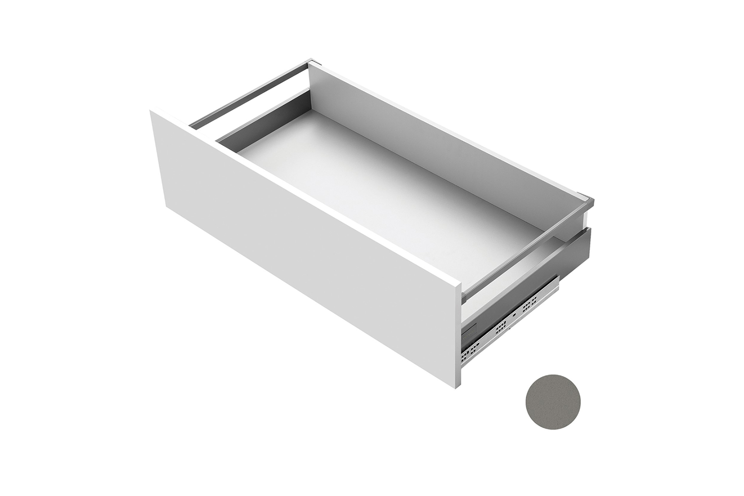 Slimbox - set voor lade h:170mm met reling - met push-to-open - d: 270mm - antraciet