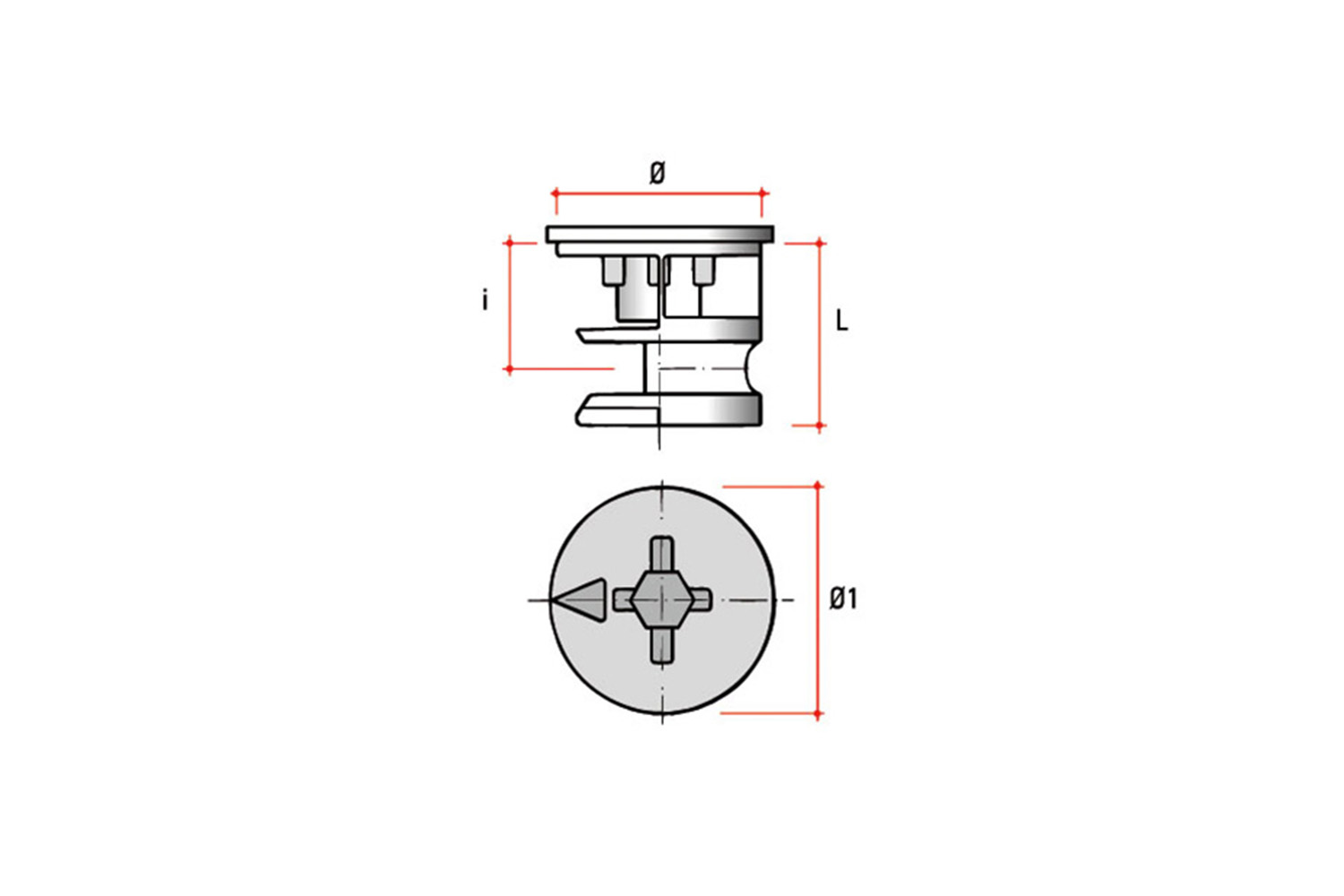 Mini excenter - met rand - Ø15 x 12mm - voor houtdikte vanaf 15mm - zamak vernikkeld