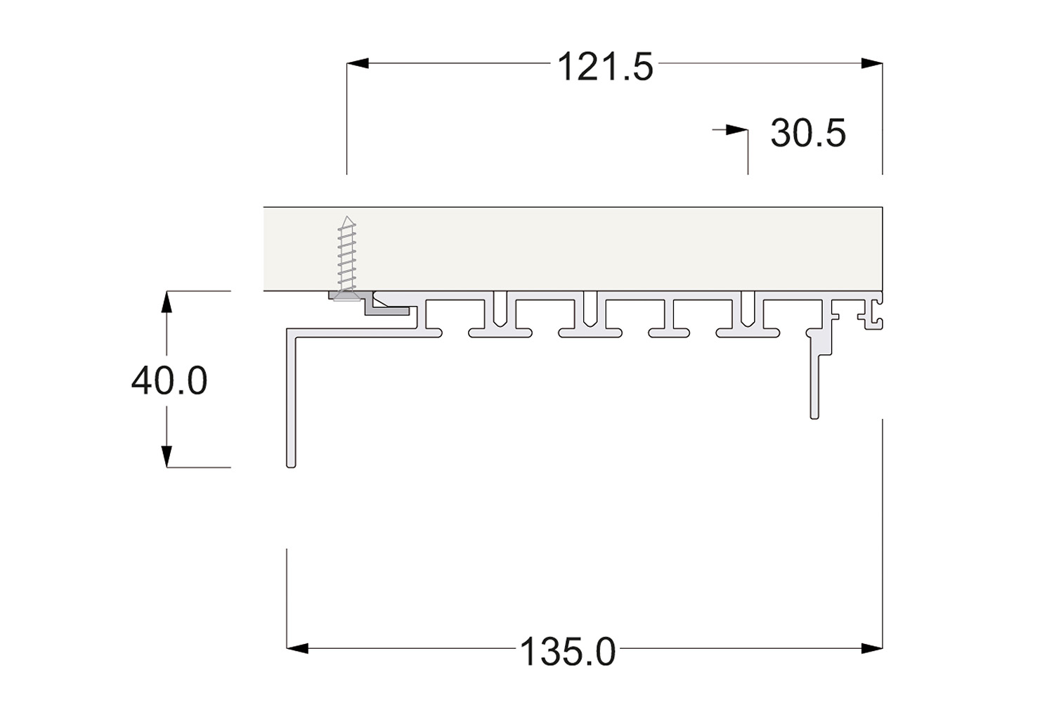 Set boven- en onderrail - systeem online - 4000mm