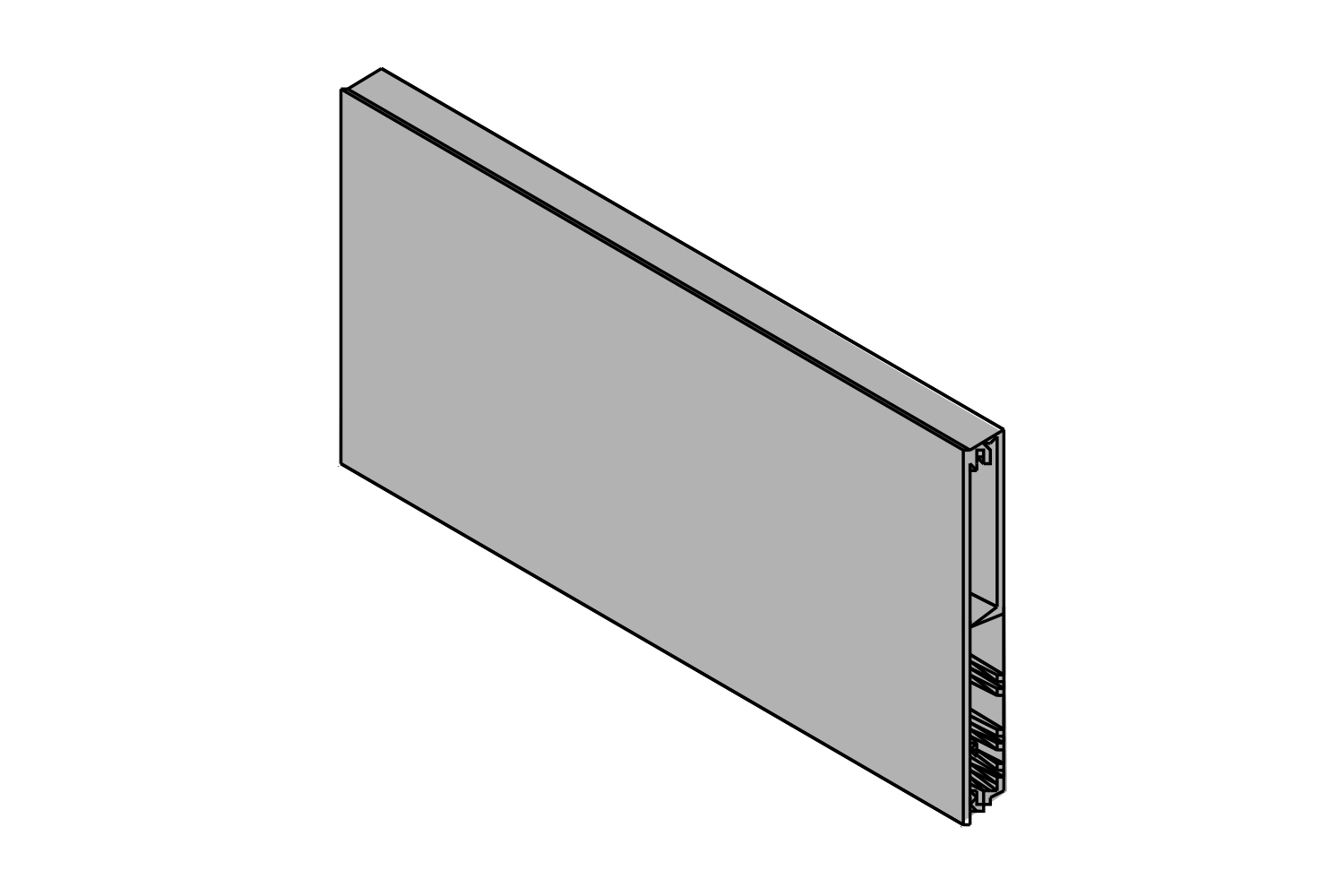 Slimbox - aluminium front voor binnenlade - l: 1200mm - mat wit