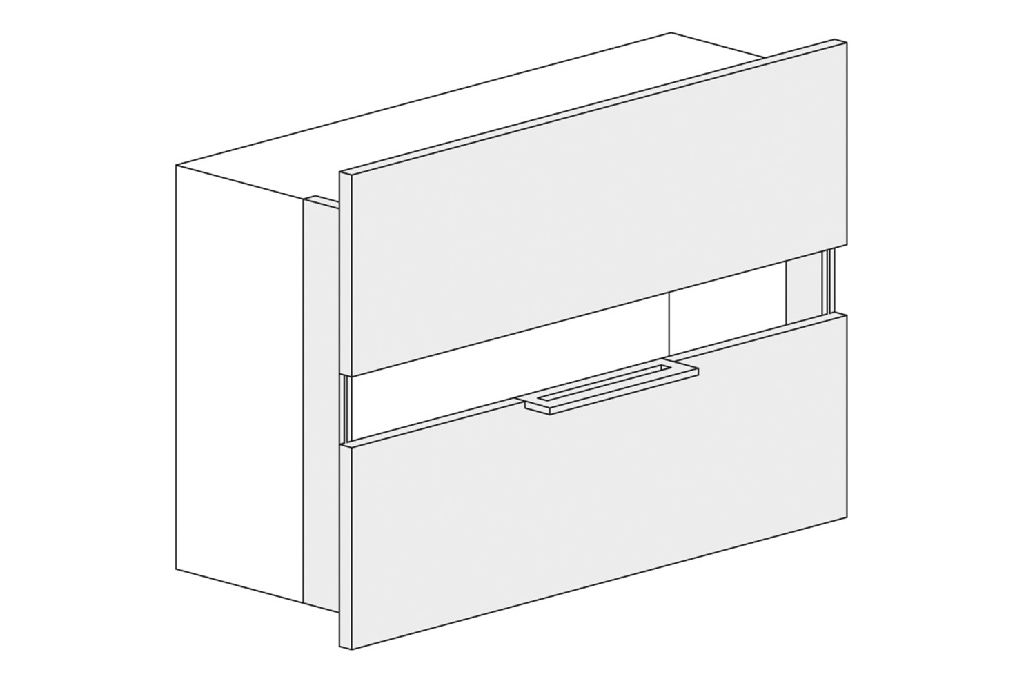 Complete set beslag voor 2 gelijke deuren (1:1) - voor Verti-Go - 600mm - inclusief softclosing