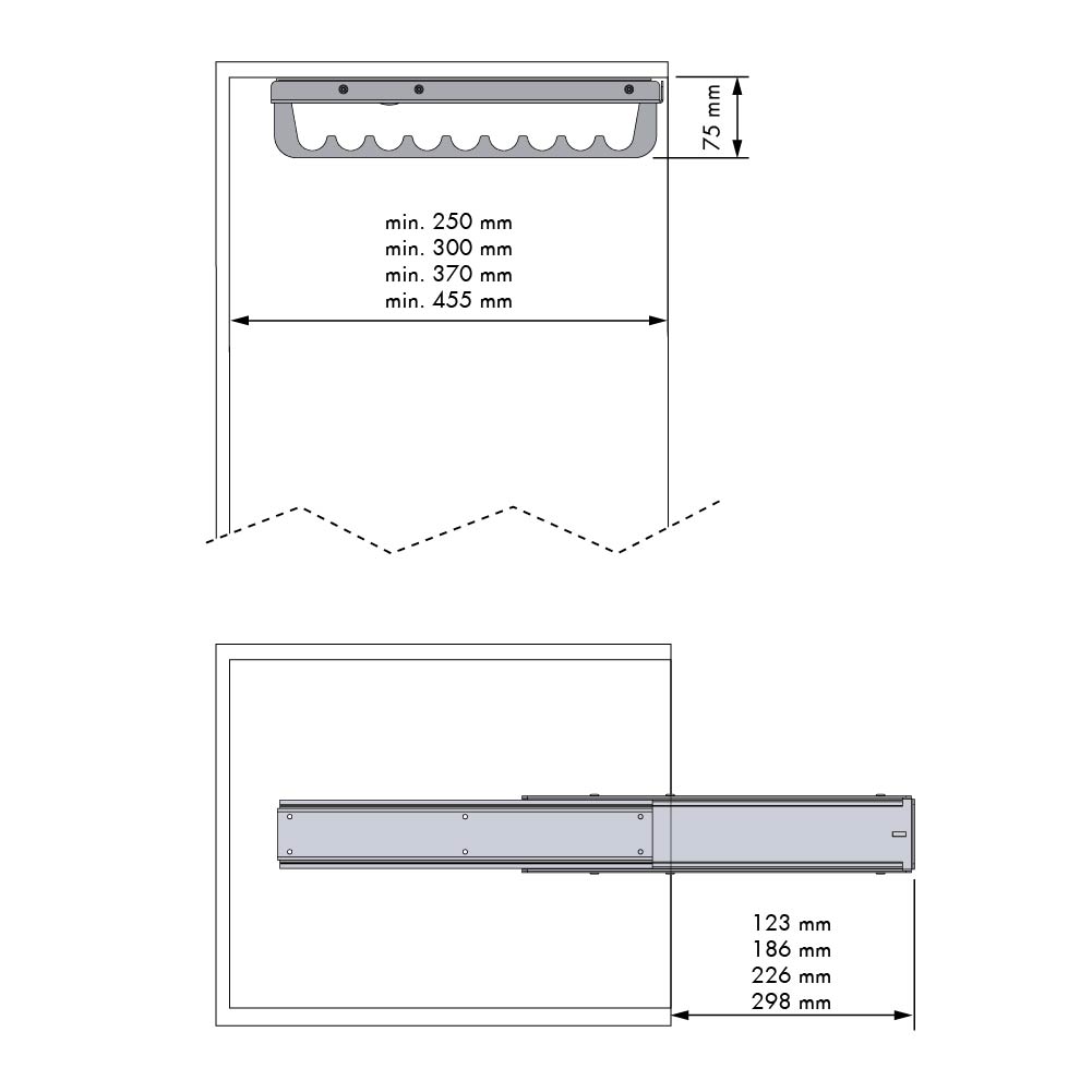 Luxe uittrekbare garderobehouder - Chic Line - 360 mm