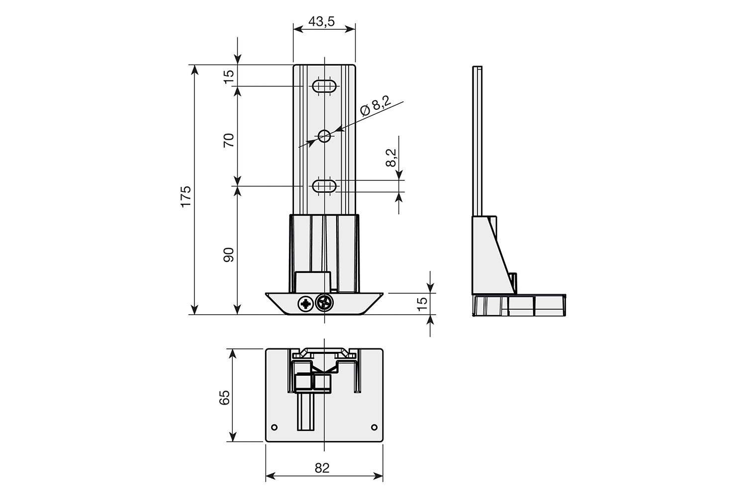 Kaststeun - Atlas - inbouw: 32mm - verstelbaar: horizontaal 15mm verticaal 10mm