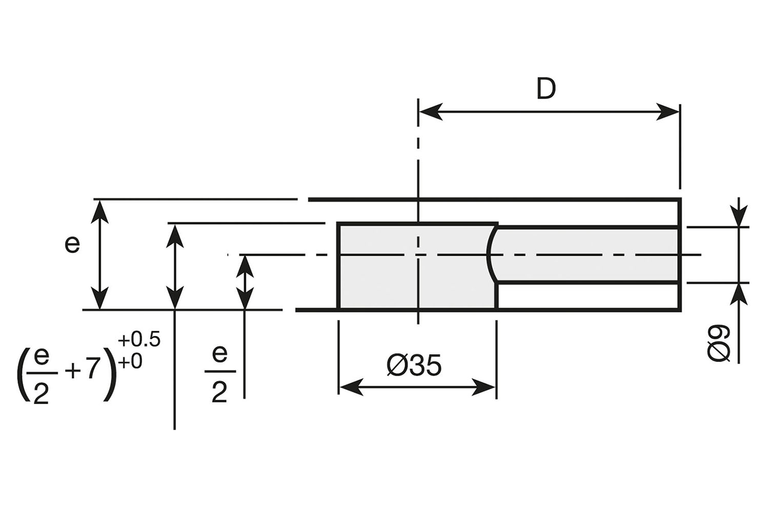 Spiraal excenter Grandes verbindingsbout - 35mm - schroefdraad m6 x 9mm - staal verzinkt