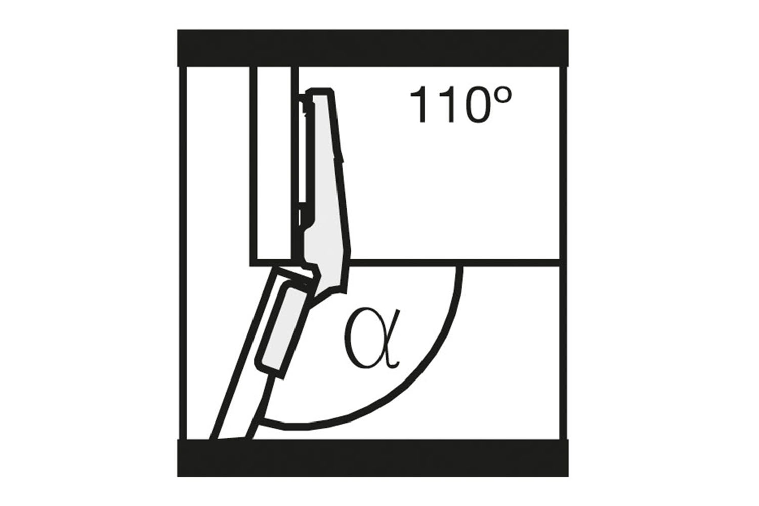 Potscharnier - Mesuco 143 - 110° - volledig opdek - expandmoffen