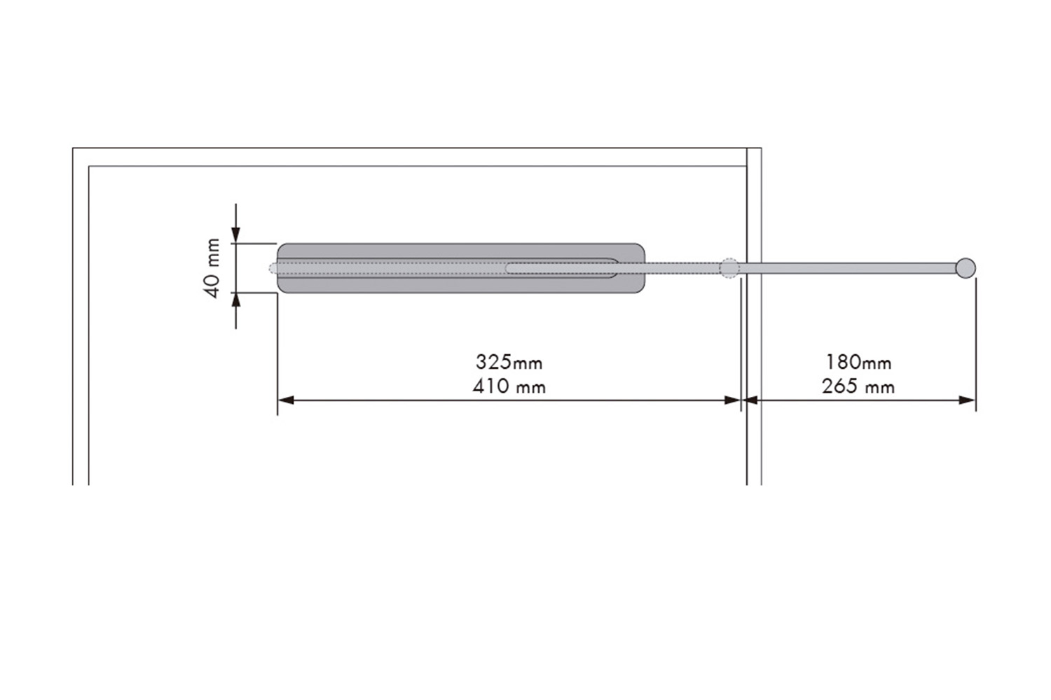 Uittrekbare verchroomde handdoekhouder - 325mm