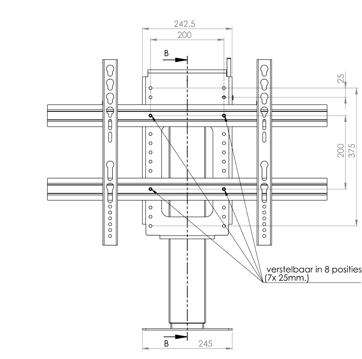 Tv lift - model d - tv hoogte tot 999mm - slag: 999mm