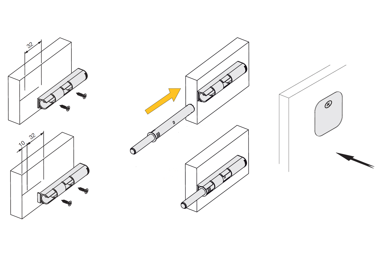 Push-magneet snapper - grijs