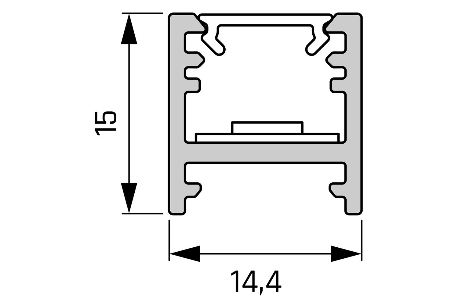 Led opbouw profiel - bali - zwart - 2500mm - incl. afdekprofiel