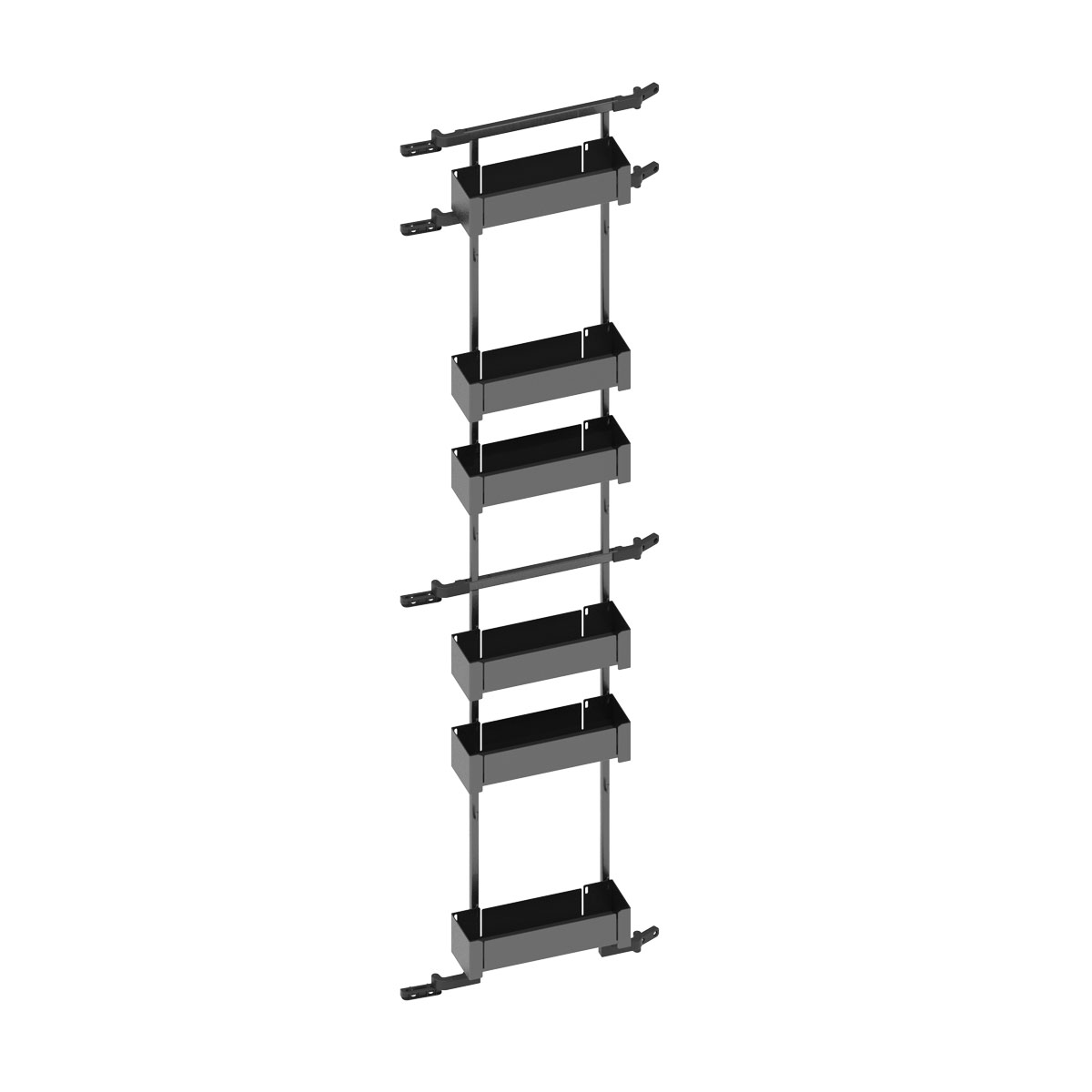 Nova flat luxe deurorganizer - 600mm - antraciet - 6 manden