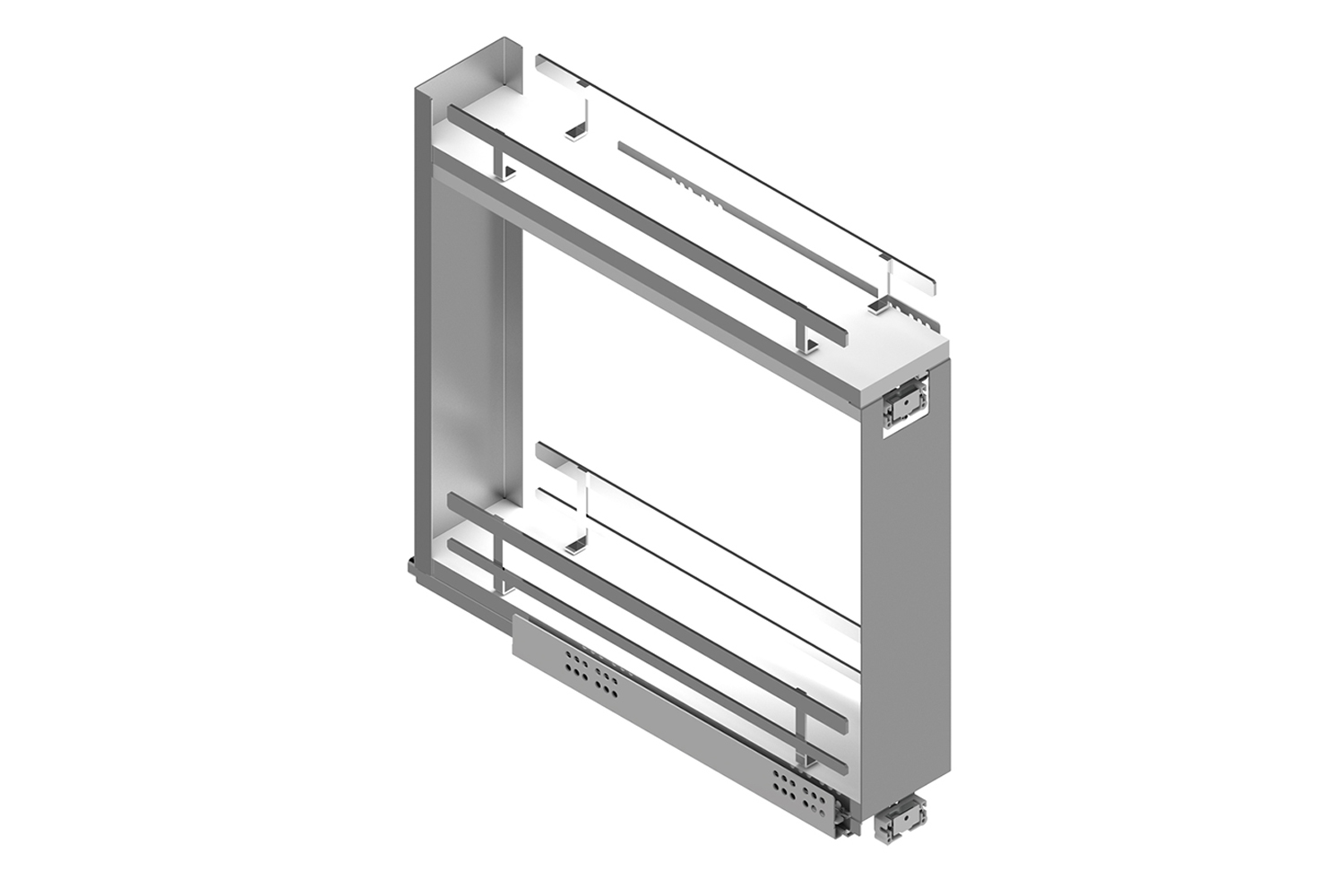 Luxe wit/chroom uittrekmand - flessenrek - 2 niveaus - 200 mm