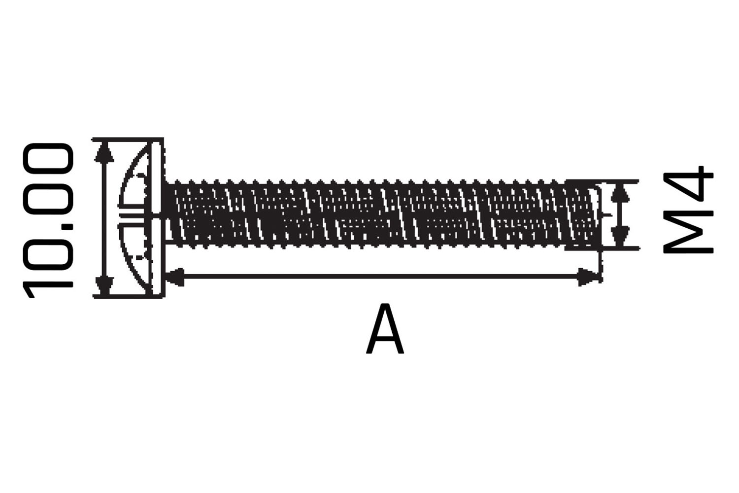 Bout - kruiskop - ØM4 x 22,5mm - staal verzinkt