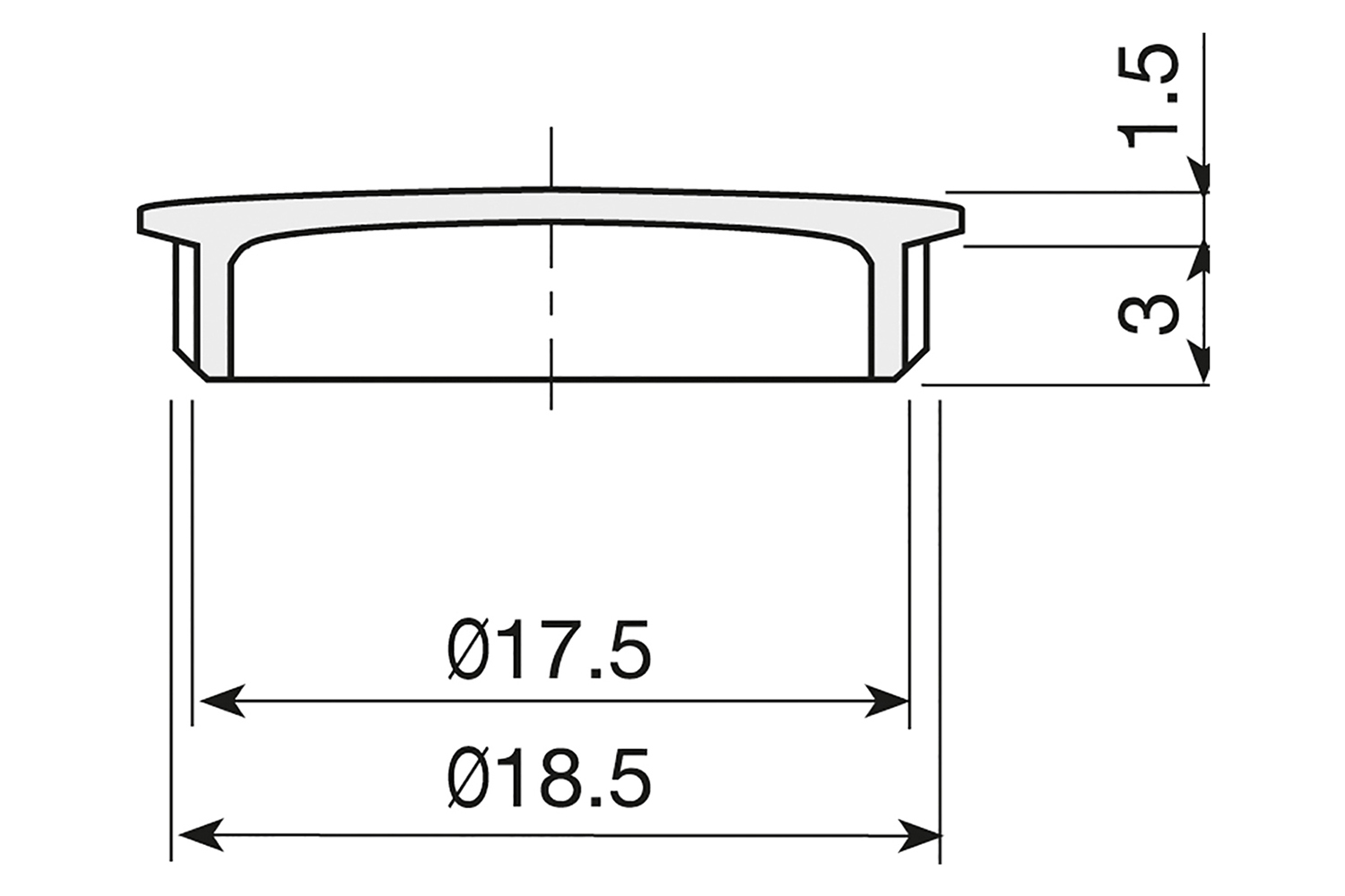 Afdekkap - Traser 6 Rapid - Ø18mm - grijs - kunststof