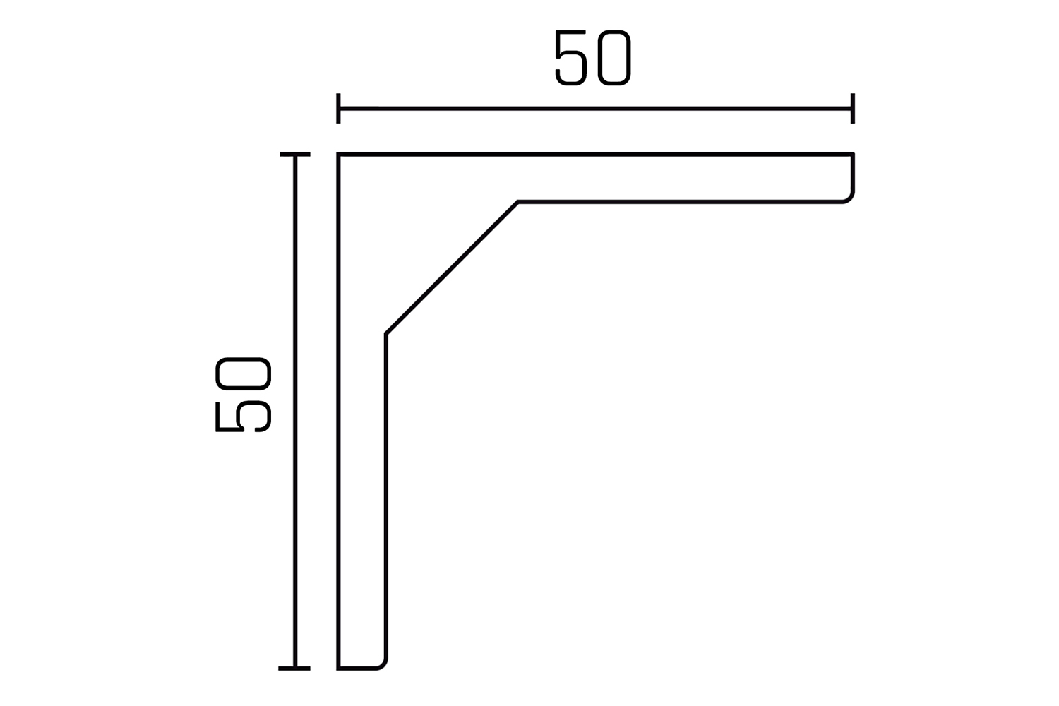 Achterwandverbinder - 50 x 50 x 20mm - staal vernikkeld