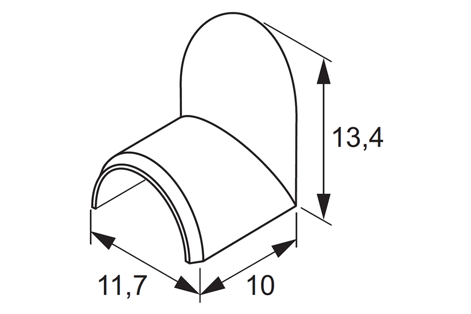 Boorgatafdekking t.b.v. kabelkanaal - 10x5mm - kunststof - grijs