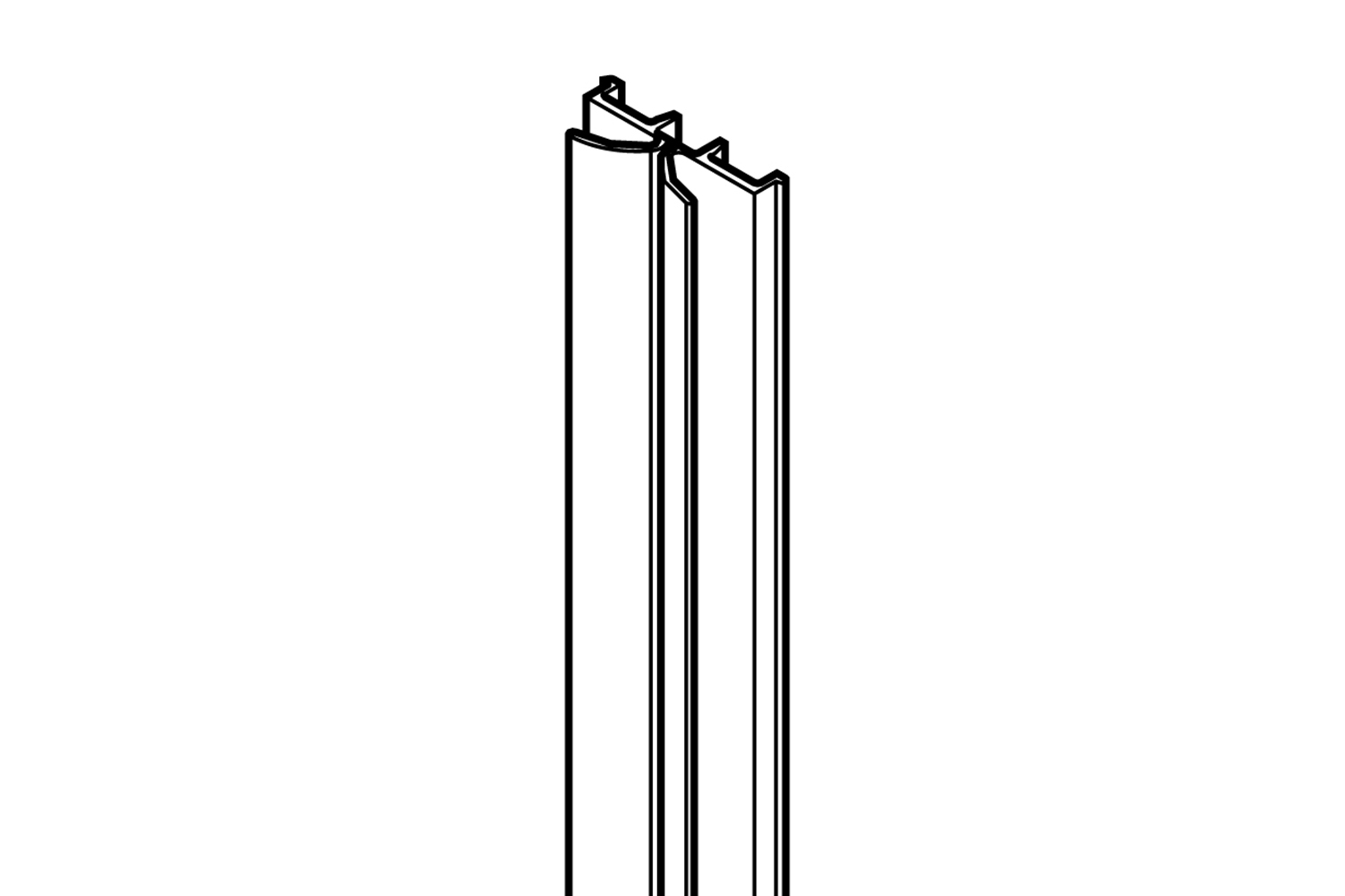 Demping / aanslagprofiel - voor glasschuifdeur - 5000mm - kunststof - transparant