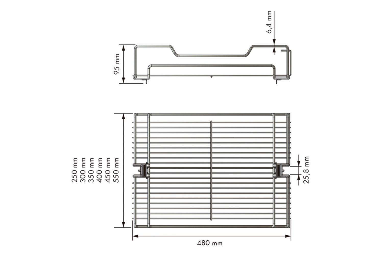 Draadmand voor apothekerskast - 450mm