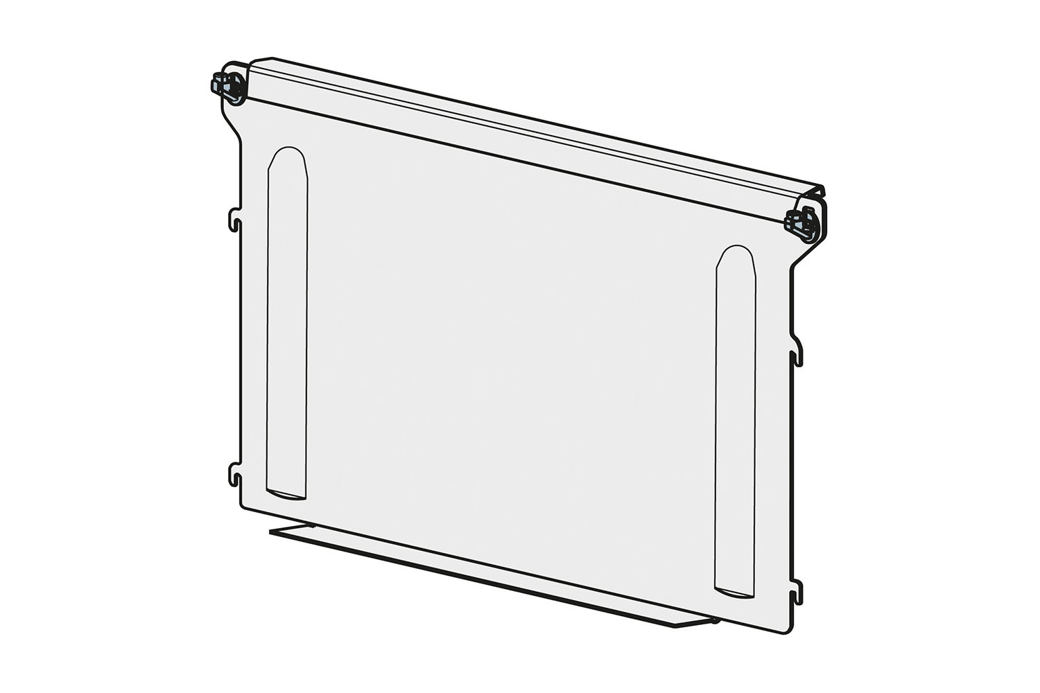 Achterwand voor laden van 150mm hoog - Supra - modulebreedte: 400mm - epoxy wit, ral9001